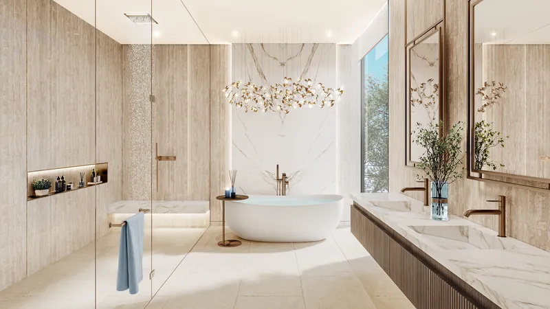 Azura Villa master bathroom with freestanding tub