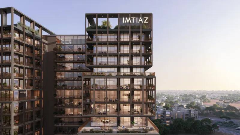 Upper floors and balconies of The Archive by Imtiaz