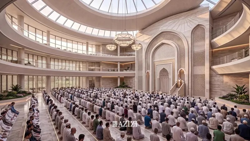 Interior of one of the two grand mosques planned at Azizi Florence