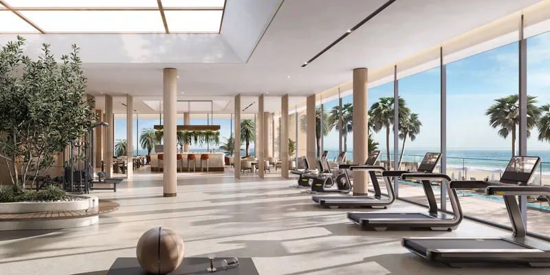 Gym and café building at Bay Estate