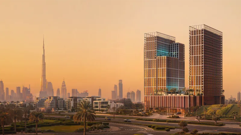 Exterior render of Binghatti Spectre in Al Jaddaf, Dubai