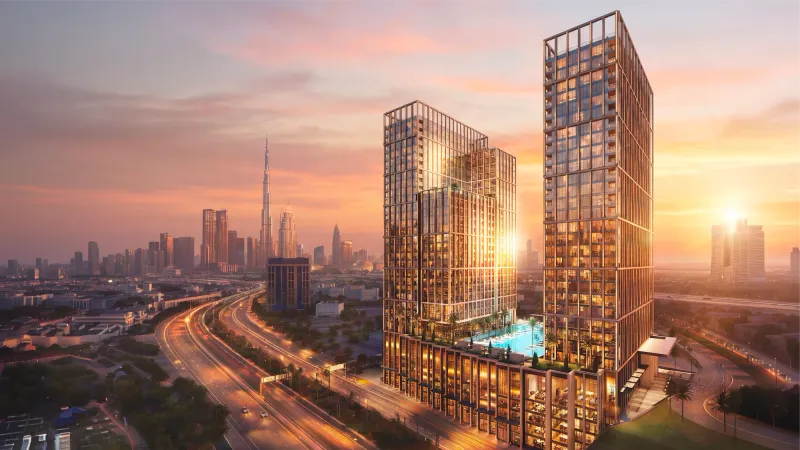 Binghatti Spectre against the Dubai skyline