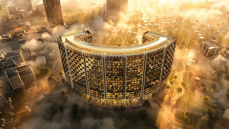 Aerial render of Binghatti Wraith by Binghatti Developers, Al Jaddaf, Dubai
