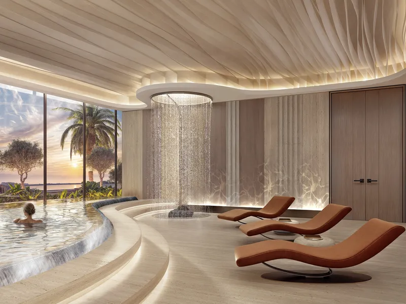 Spa at Safa Gate with a hydrotherapy pool and loungers under a curved ceiling