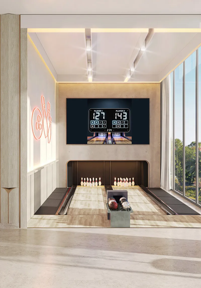 Bowling alley at Everly Place by Ellington Properties