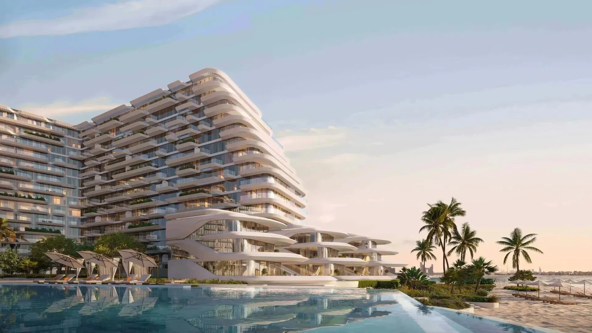 The Passo towers on the West Crescent of Palm Jumeirah, Dubai