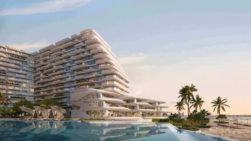 The Passo towers on the West Crescent of Palm Jumeirah, Dubai