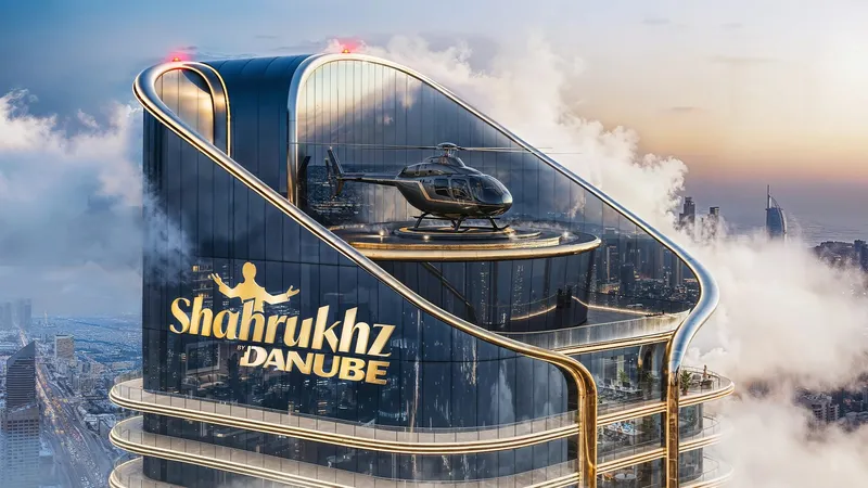 Helipad at the crown of Shahrukhz with a helicopter on the pad above the clouds