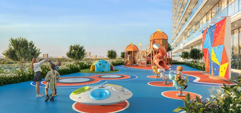 Kids play area with a climbing wall at Sparklz by Danube