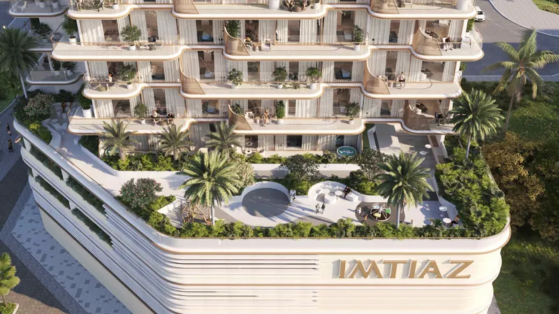 Landscaped podium and terraces at Sunset Bay Grand by Imtiaz