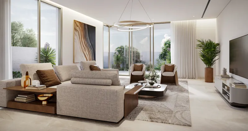 Living room in a Talay villa, Marsa Al Saadiyat