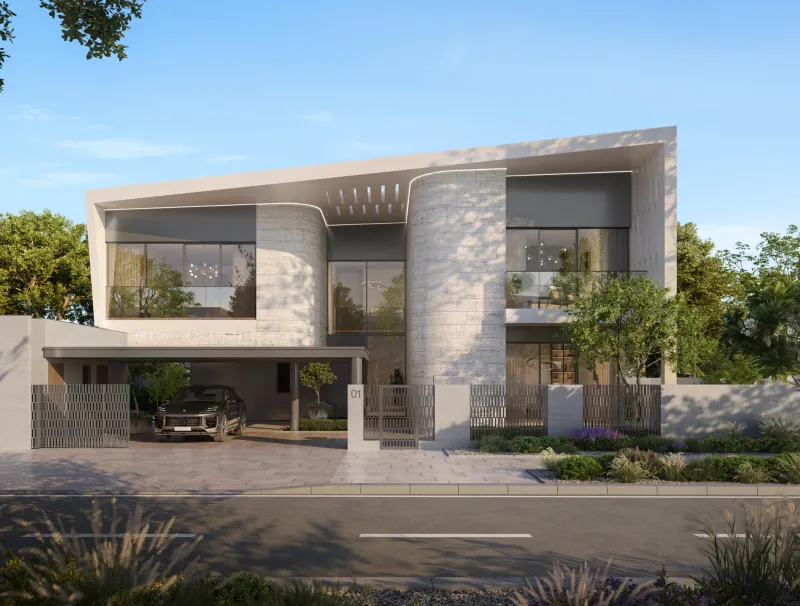 Contemporary façade of a Talay villa with a private driveway, Marsa Al Saadiyat