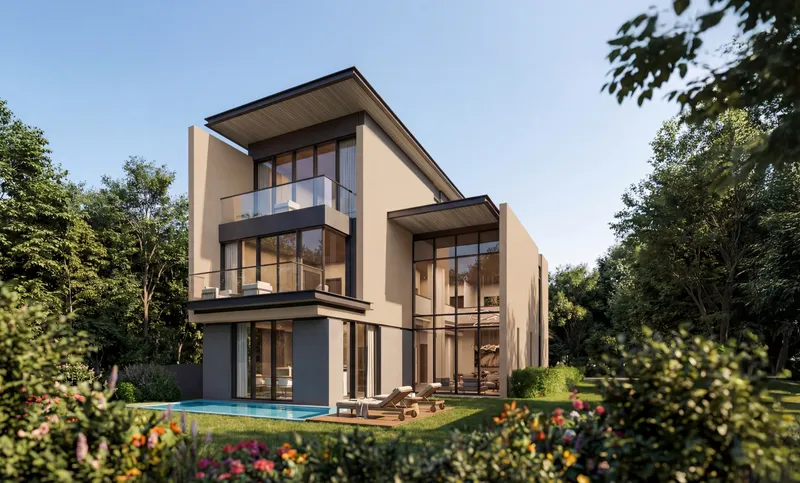 Four bedroom estate villa with a private pool and garden at The Orchard, Sobha City