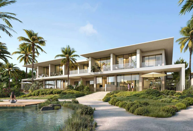 Perla Townhouses among landscaped gardens at The View Island