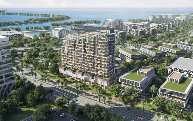 Wynwood by Imtiaz on the Dubai Islands coastline, aerial view