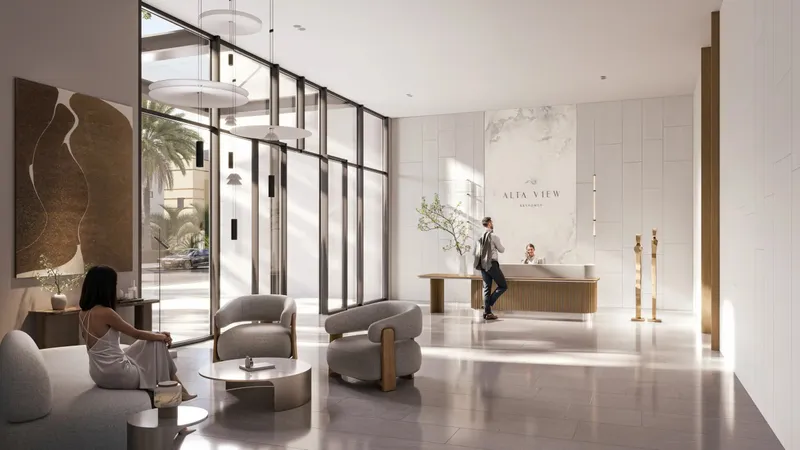 Residential lobby at ALTA V1EW Skyhomes