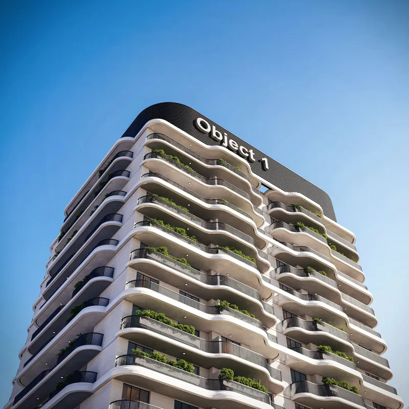Upper floors of ALTA V1EW Skyhomes with curved planted balconies