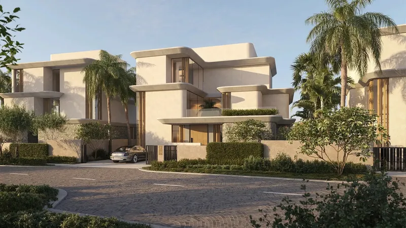 Street-side entrance of a villa at Anantara Residences Mina by RAK Properties
