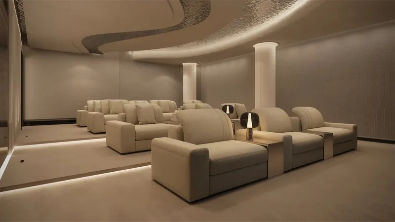 Private cinema with tiered armchair seating at ARYA Residences