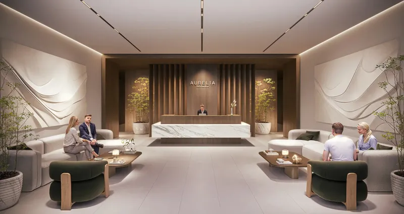 Main lobby of AUREL1A Residence