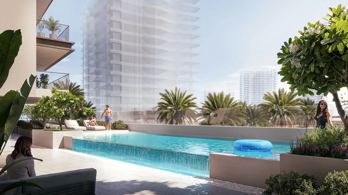 Swimming pool on the amenity deck of AUREL1A Residence