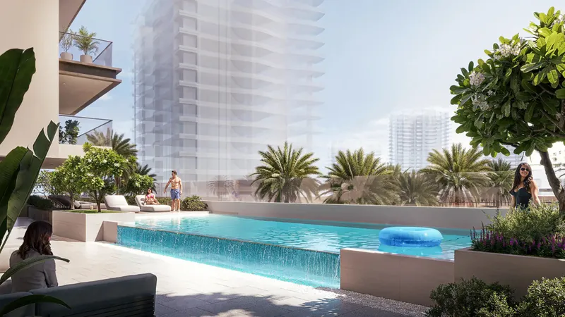 Swimming pool on the amenity deck of AUREL1A Residence