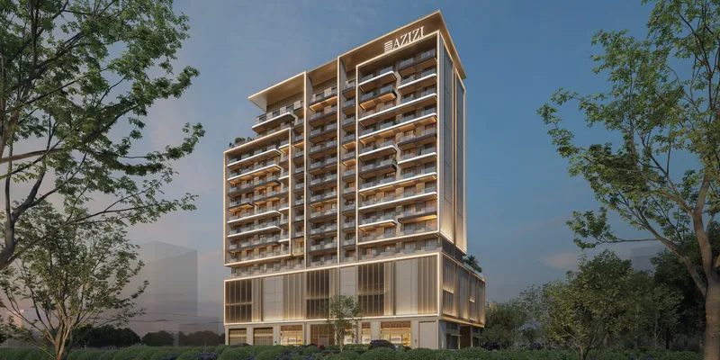 Render of the side of Azizi Gabriel with balconies on every floor