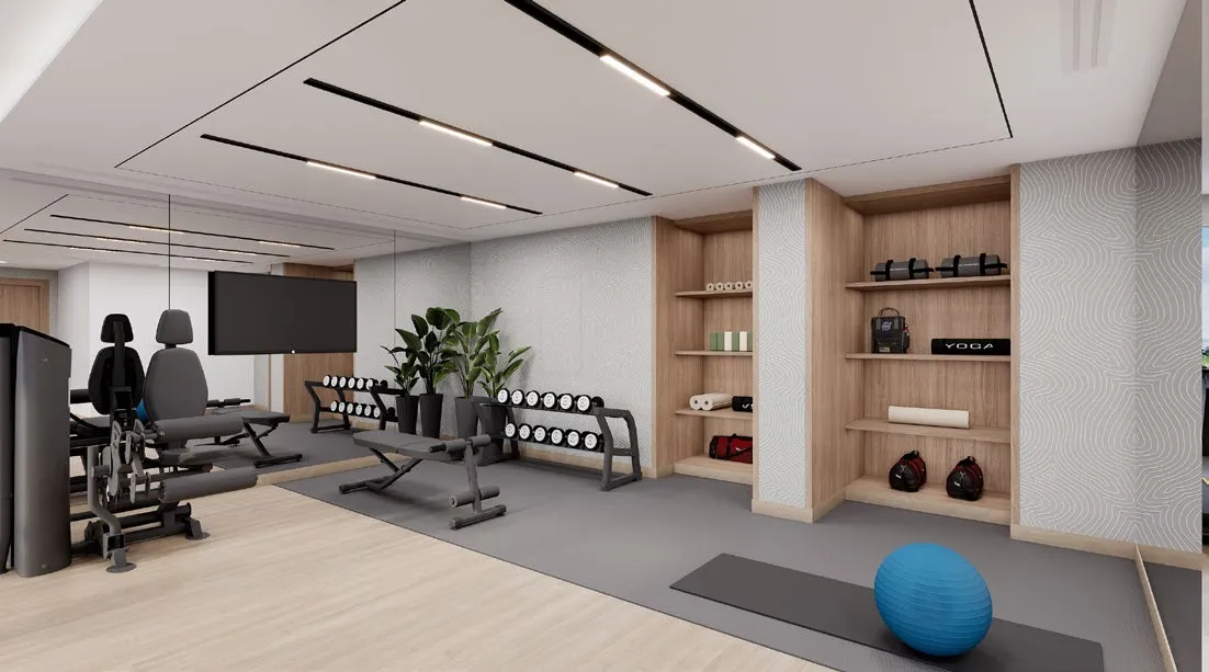 Render of the gym at Azizi Ruby
