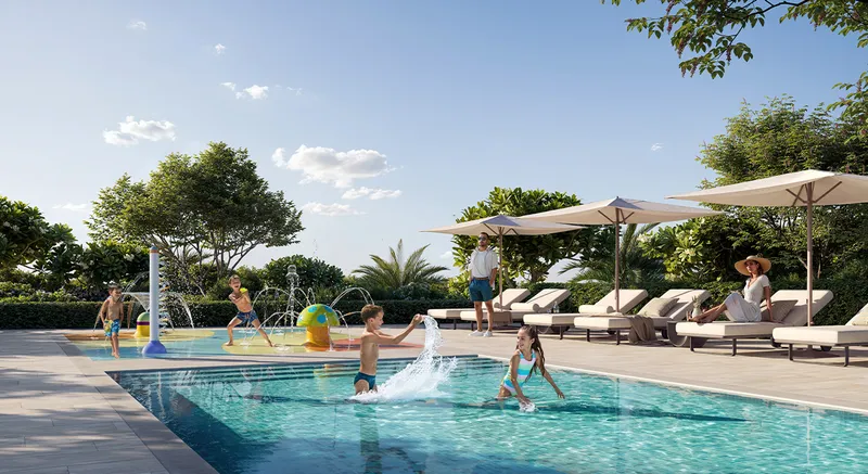 Render of children playing in the Baystar by Vida kids' pool