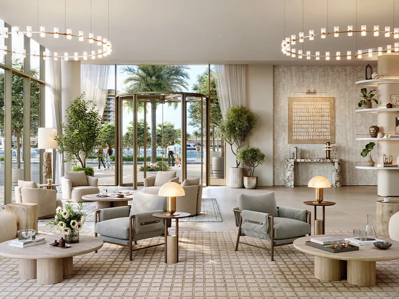 Interior render of the Baystar by Vida lobby lounge