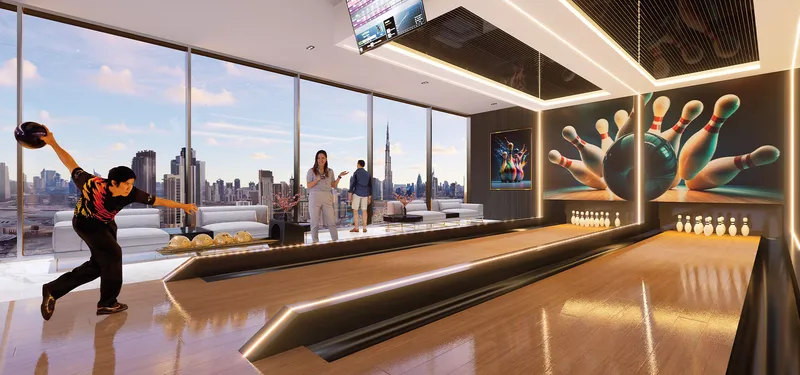 Indoor bowling centre at Bayz 101 by Danube