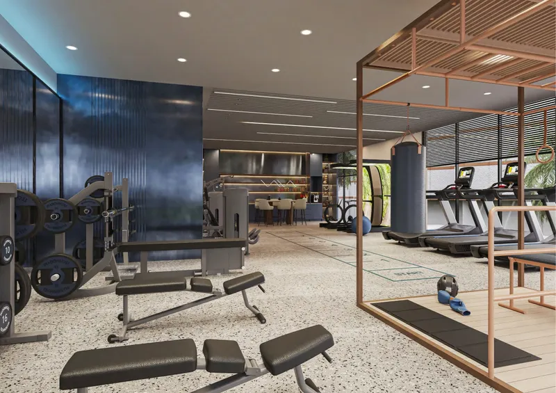 Render of the fitness studio at Belgravia Gardens