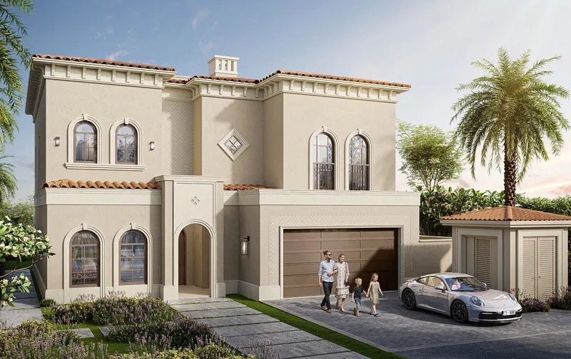 Four-bedroom Marbella villa with arched windows, a diamond motif and a landscaped driveway
