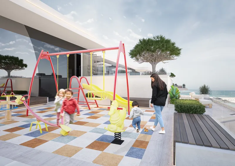 Render of the children's play area at Cresswell Homes