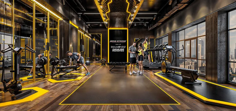 Indoor gym at Diamondz by Danube