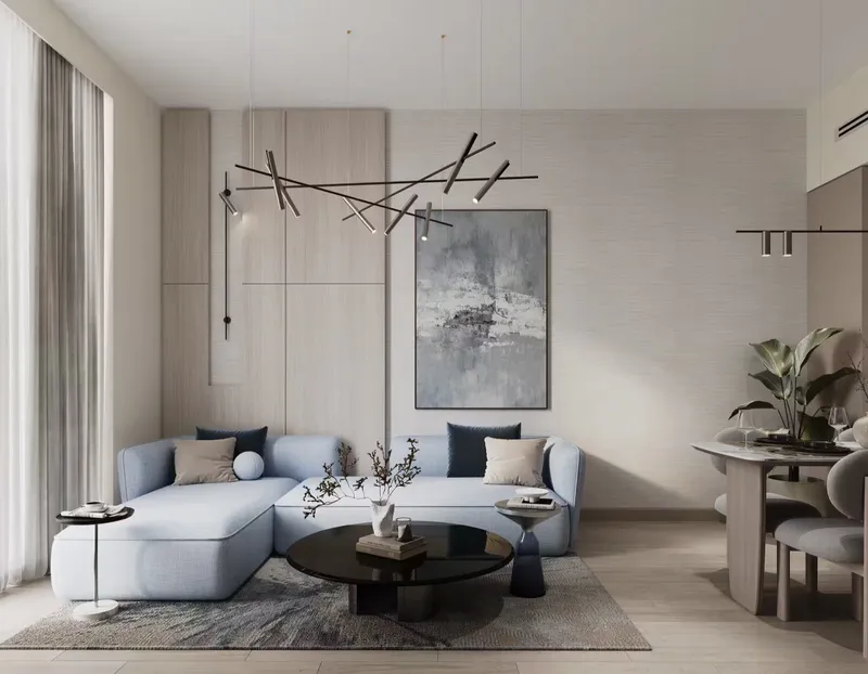 Living room in an apartment at Enre Residence