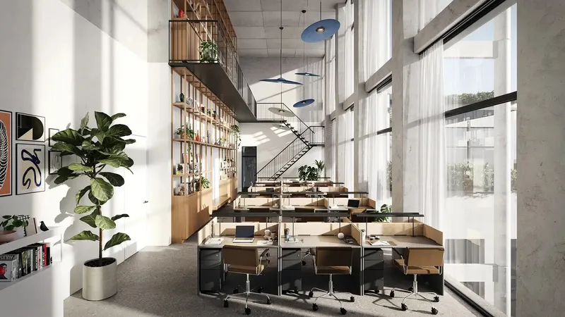 Render of the flex workspace at Enta Mina
