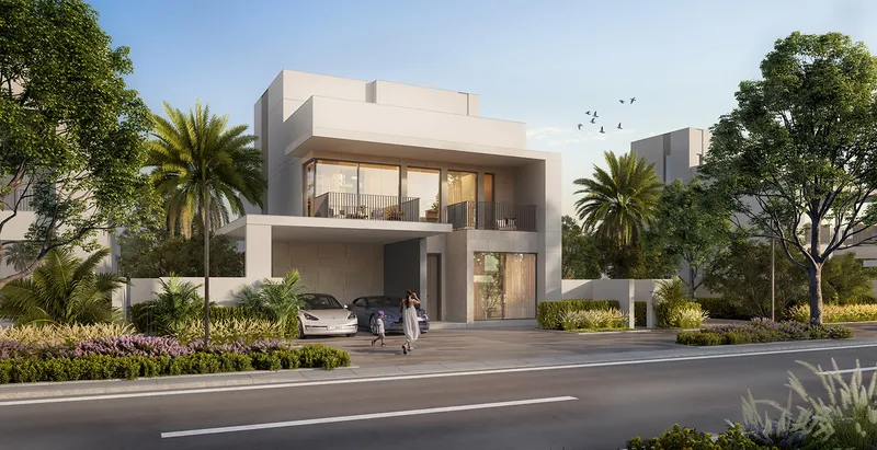 Street-side render of a five-bedroom standalone villa at Fairway Villas 3