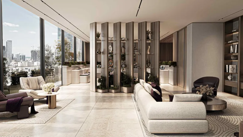 Clubhouse lounge with city views at Le Blanc