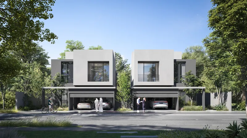 Render of four-bedroom villas at Dalia, Masaar 3, with covered parking