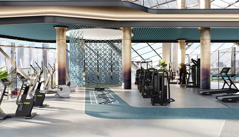 Render of the fitness studio at Portside Square