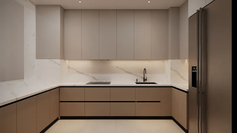 Fitted kitchen in a Reeman Residence 02 apartment