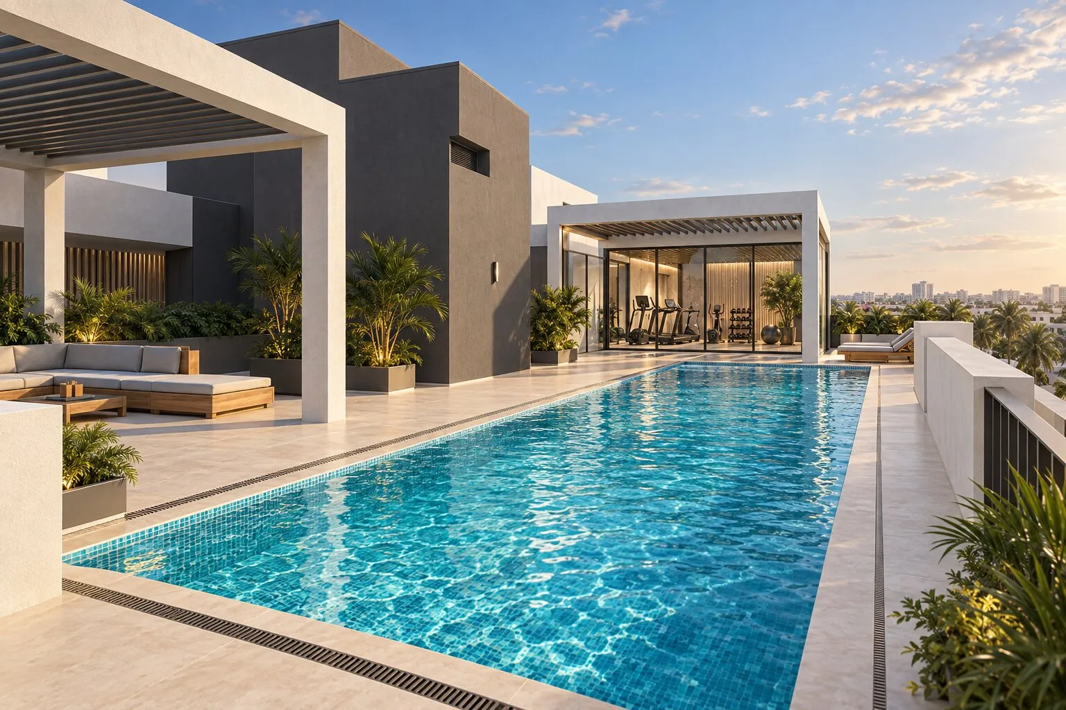 Rooftop swimming pool at Reeman Residence 02, Al Shamkha