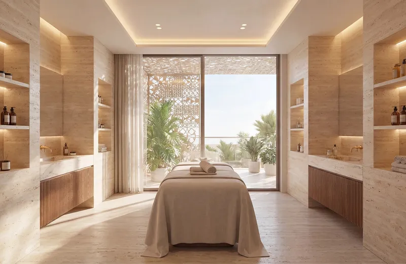 Render of a spa treatment room at Richmond District