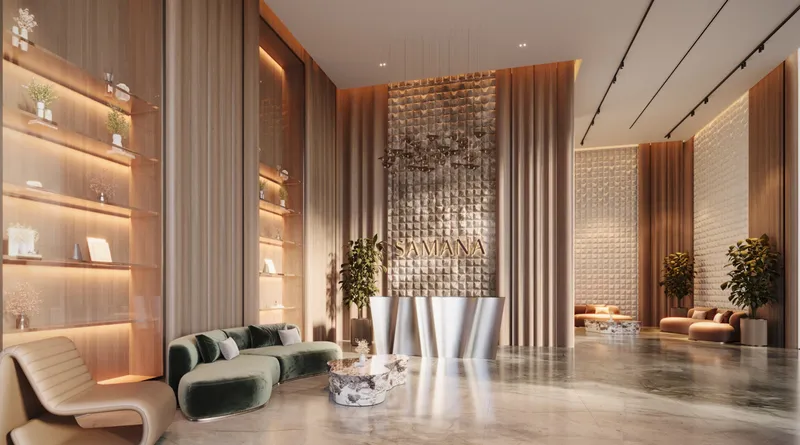 Render of the entrance lobby at Samana Greenfield 2