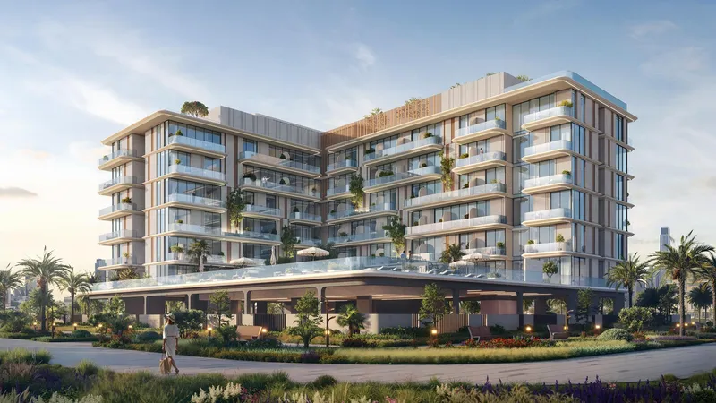 Render of the Samana South Haven 2 apartment building in Dubai South by day
