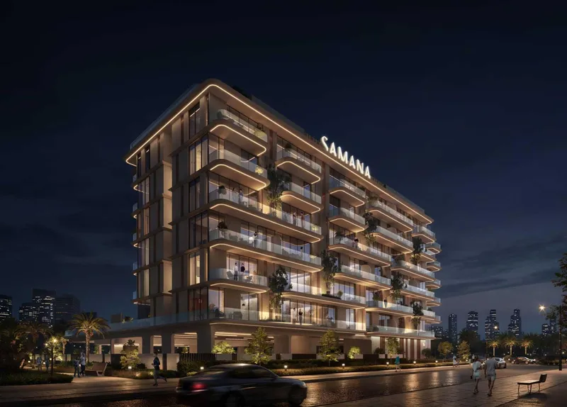 Render of Samana South Haven 2 lit at night