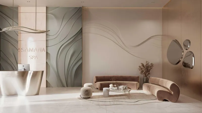 Render of the spa reception at Samana South Haven 2