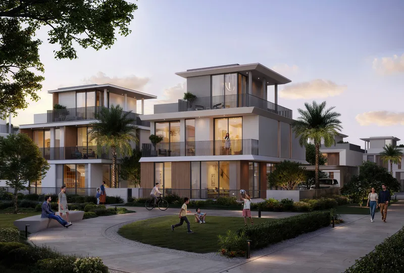 Selvara 3 villas by Emaar beside a landscaped park, Grand Polo Club & Resort, Dubai
