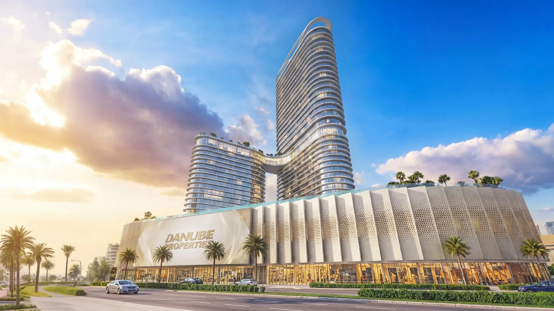 Serenz by Danube 50-storey tower above its retail podium in Jumeirah Village Circle